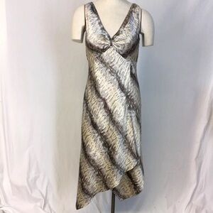 Asymmetrical 100% silk dress size wrap style fairy edges whimsical fairycore